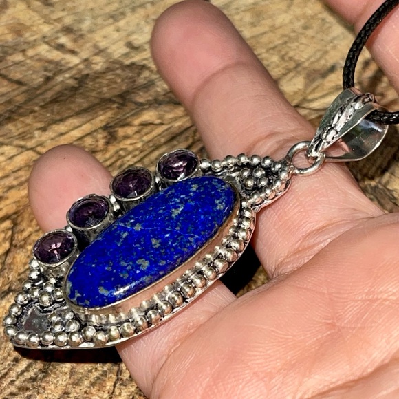 Lapiz Lazuli “The Protection Stone” Pendant 2 1/4” - Picture 1 of 10